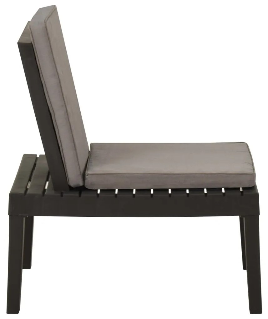 Cadeira lounge de jardim com almofadão plástico cinzento