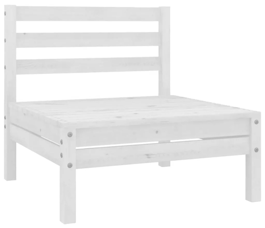 8 pcs conjunto lounge de jardim pinho maciço branco