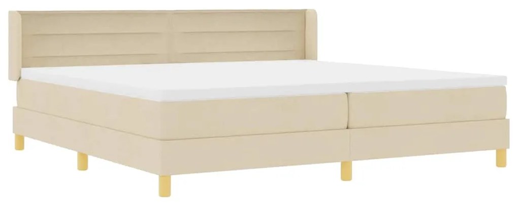 Cama Box com Colchão , Creme, 200 x 200 cm, Têxtil.