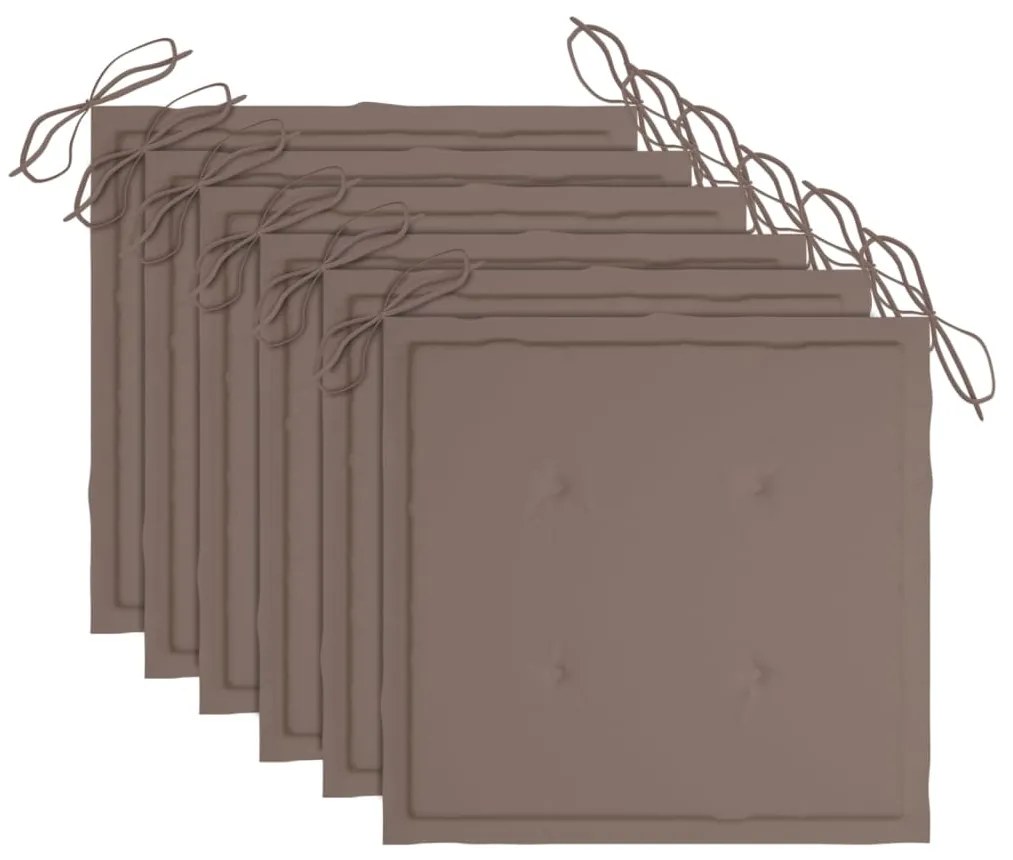 Cadeiras de jardim com almofadões 6 pcs acácia maciça