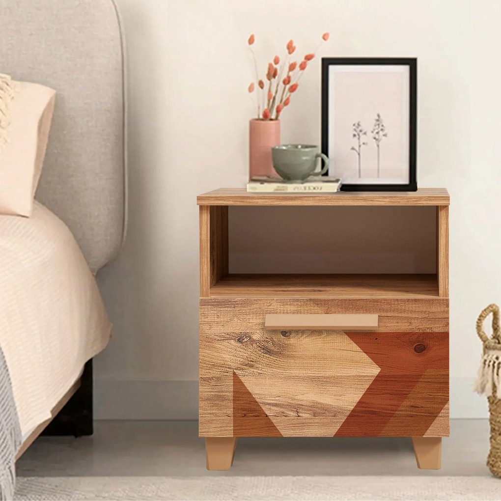 **** Mesa de Cabeceira Leva Alfa – Pinho Atlântico – 45x52x40 cm

**