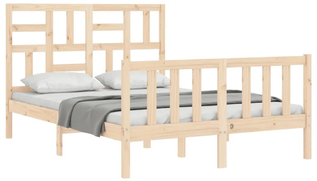 Estrutura de cama de casal c/ cabeceira madeira maciça
