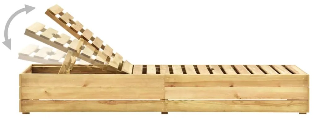 Espreguiçadeira com mesa madeira de pinho impregnada verde