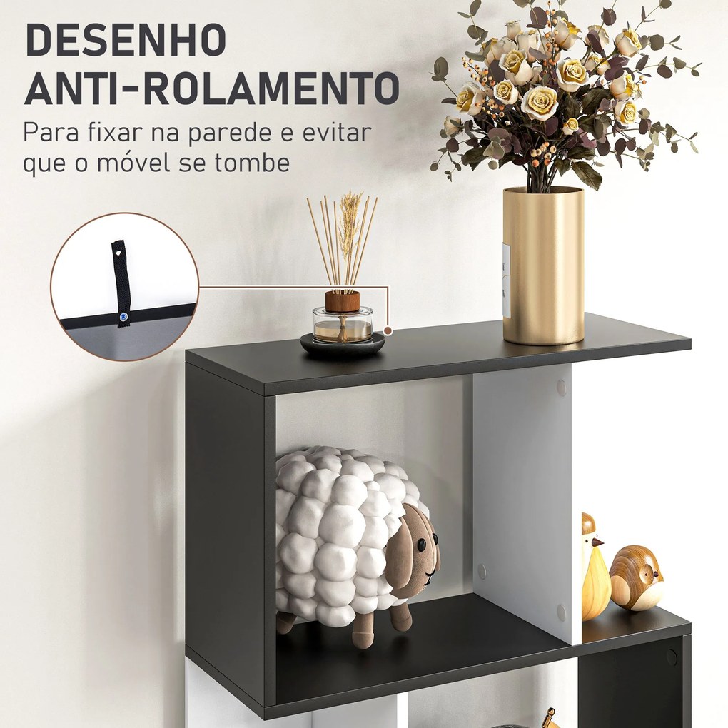 Estante com Prateleiras – Modelo Uppsala – 60x24x184 – Madeira – 6 Nív