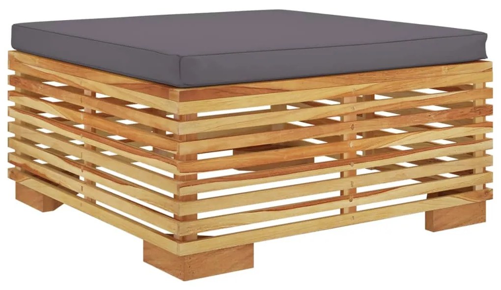 6 pcs conjunto lounge jardim c/ almofadões madeira teca maciça