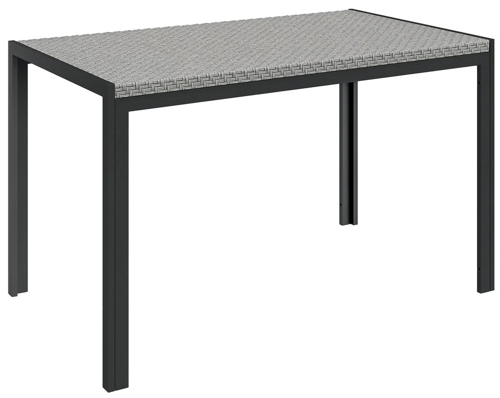 Mesa de Refeição para Jardim em Vime Sintético Mesa de Exterior com Es