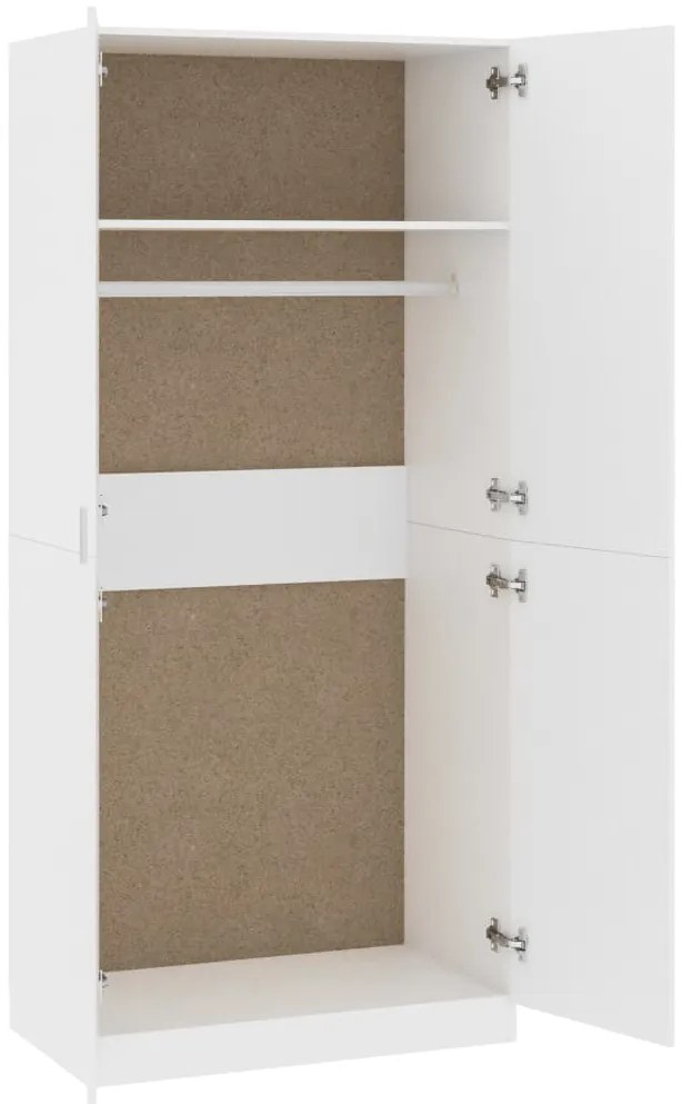 Roupeiro 90x52x200 cm derivados de madeira branco