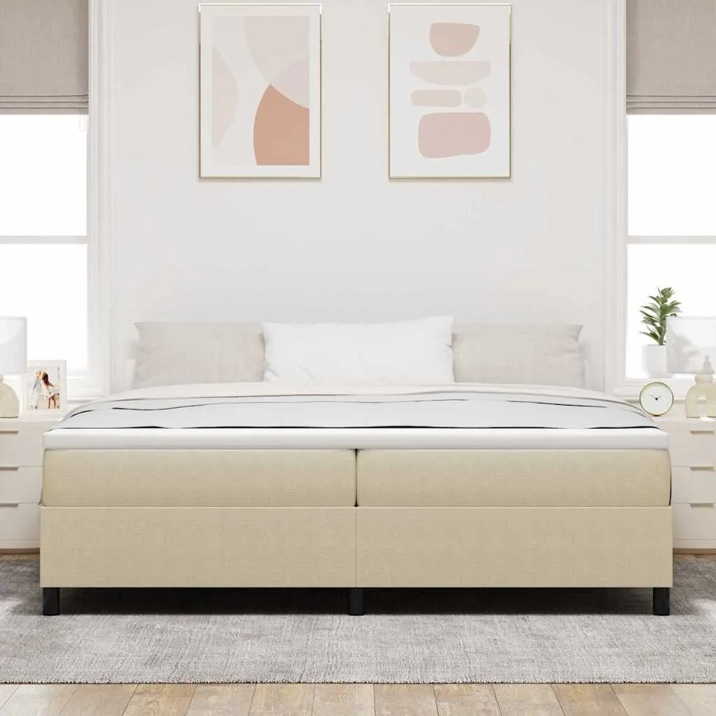 Cama Box Spring vidaXL Verde Claro Cinza 200x200 cm Tecido de Cotelê