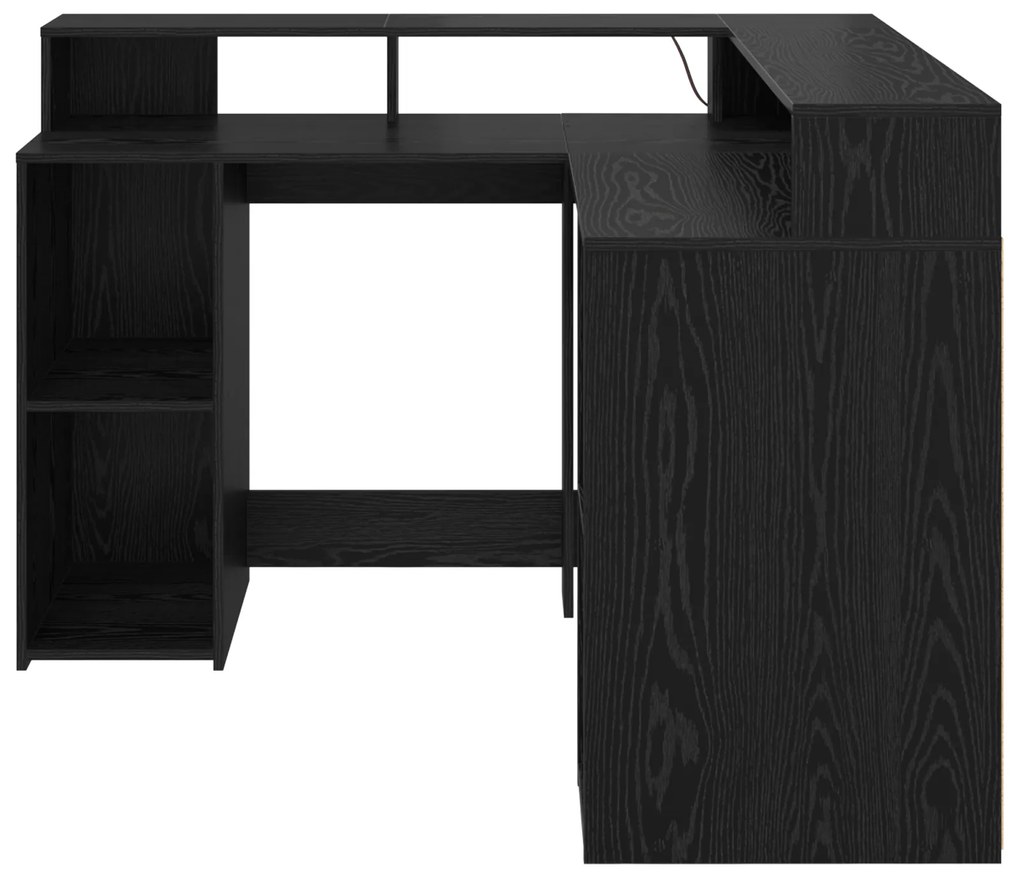 Mesa Carvalho Preto 130x130x91 cm Madeira Engenheirada