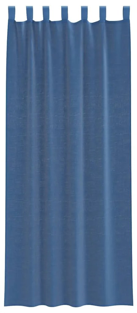 Cortinas de voile com laços 2 pcs azul real 140x260 cm