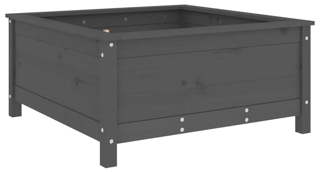 Vaso/floreira de jardim 82,5x82,5x39 cm pinho maciço cinzento