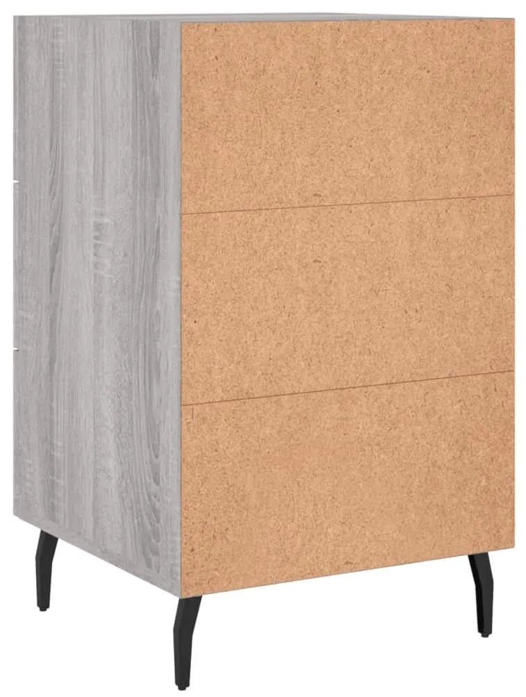 Mesa de cabeceira 40x40x66 cm derivados madeira cinzento sonoma