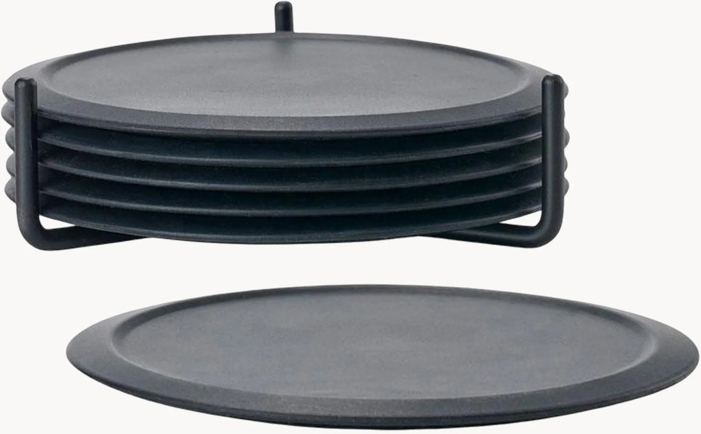Bases para copos em silicone com suporte Singles, conjunto de 7