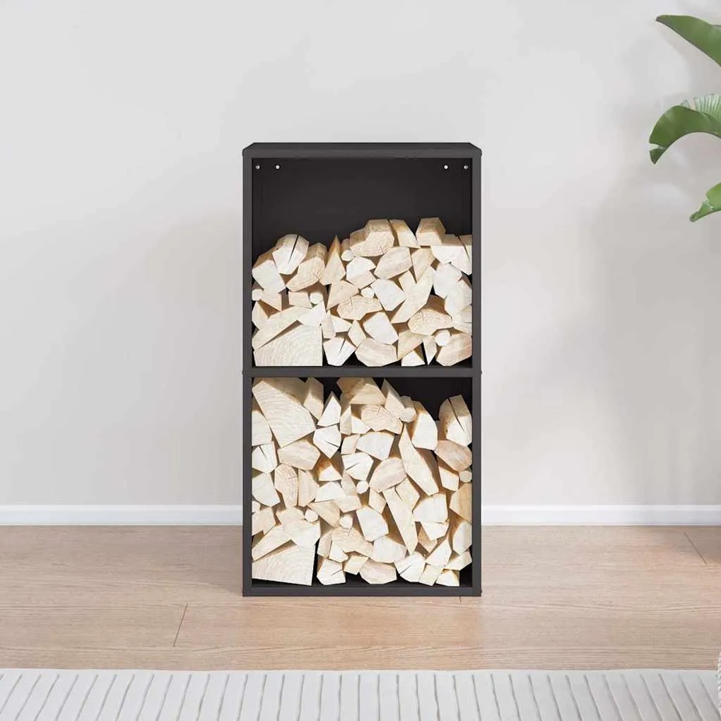 Suporte para lenha 40x30x75 cm aço laminado a frio preto
