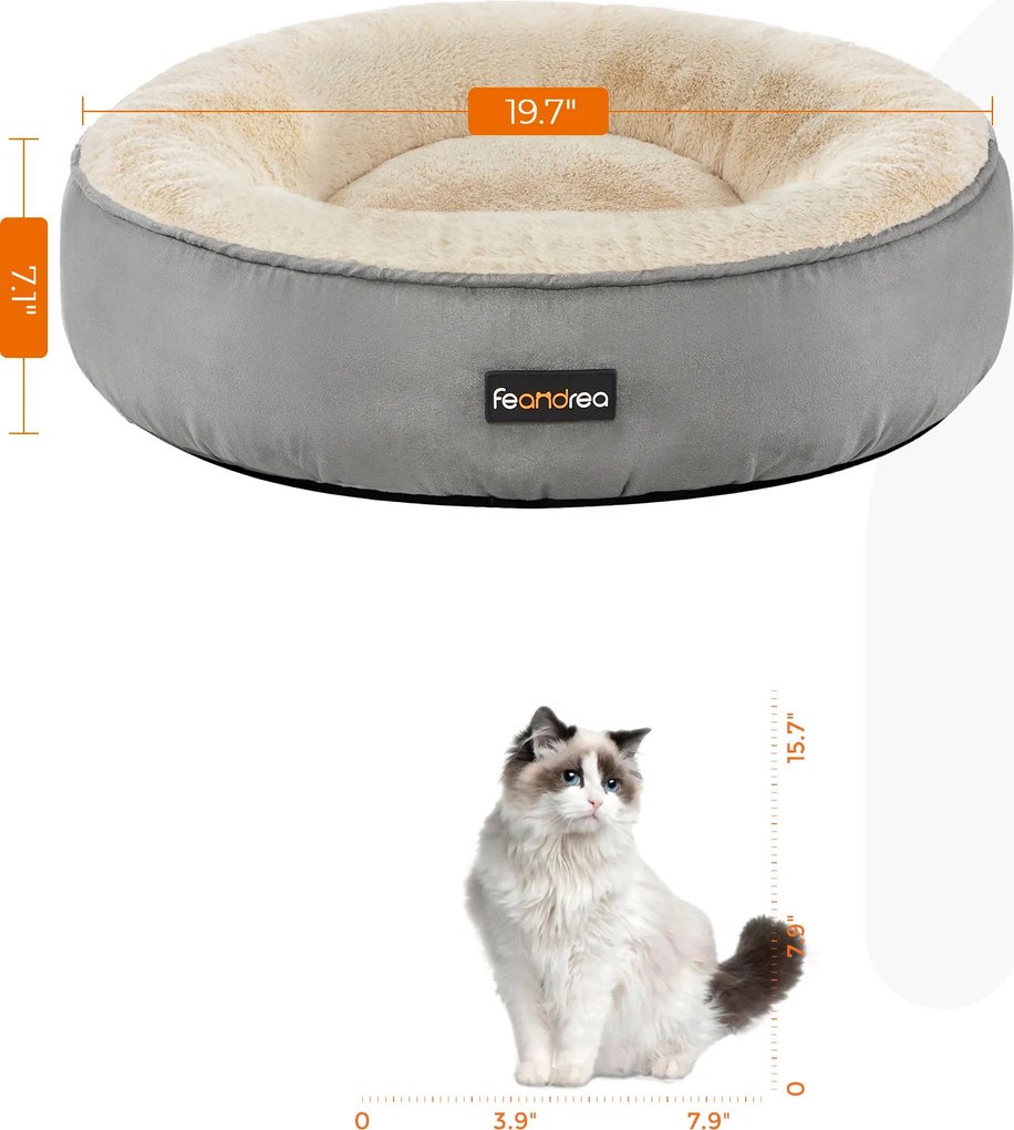 Cama para cães 50 x 18 cm (Ø x A) cinzenta