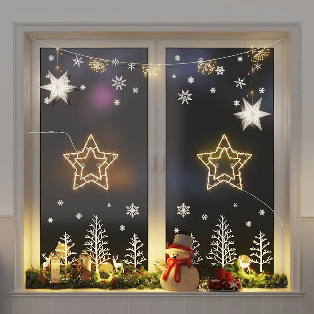 Luzes de Natal Silhueta da estrela 2 pcs 50 LEDs branco quente