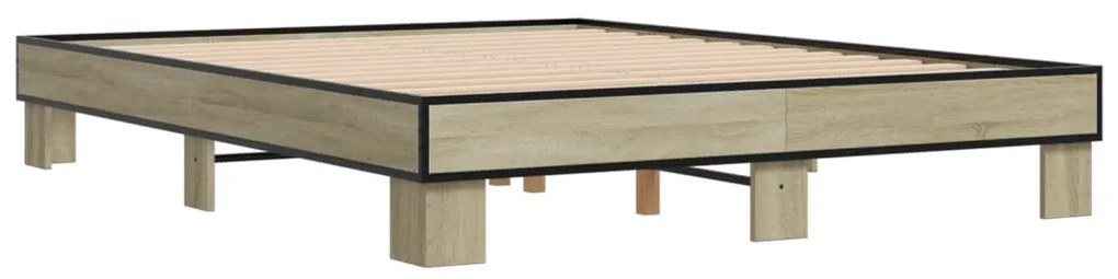 Estrutura de cama 150x200 cm derivados madeira/metal