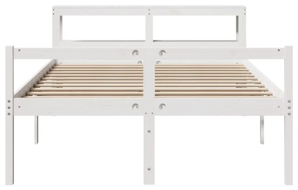 Cama para idosos com cabeceira 135x190 cm pinho maciço branco