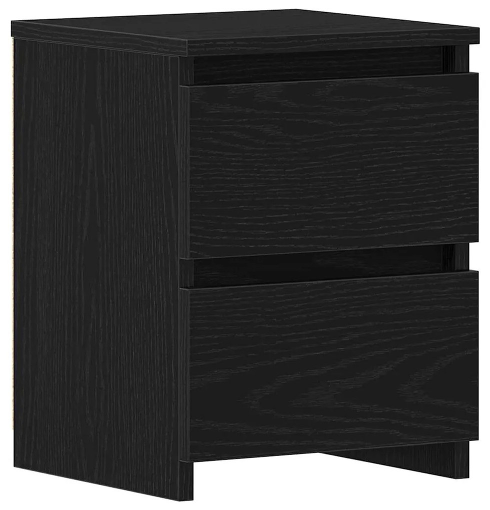 Criado-mudo vidaXL com Gavetas Cor Preto Madeira de Carvalho 30x30x40