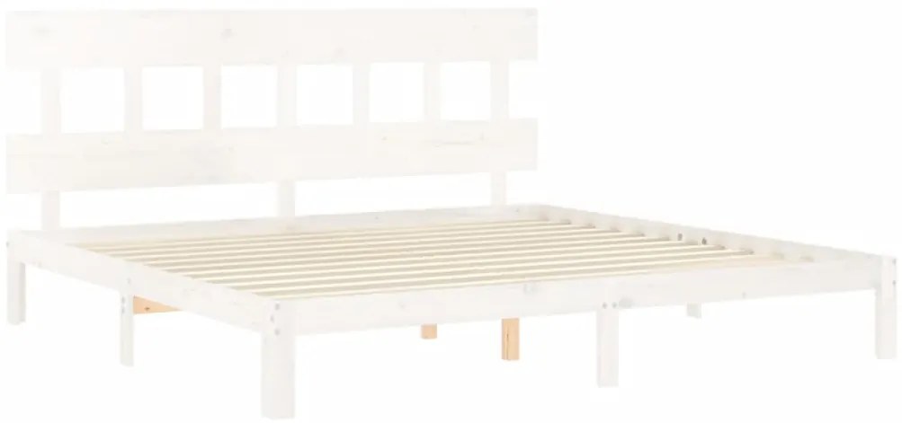 Estrutura cama Super King Size c/ cabeceira madeira branco