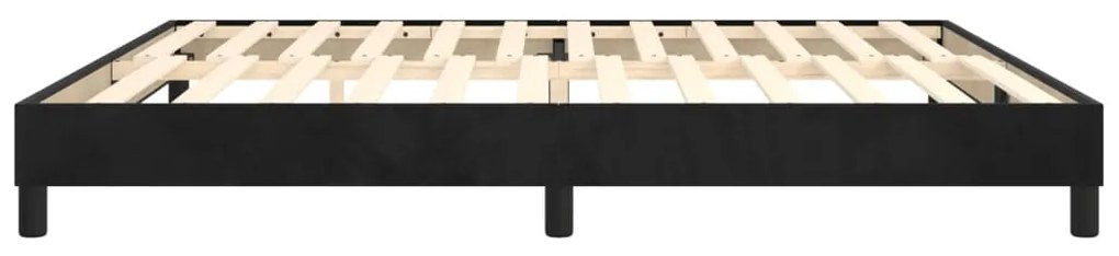 Estrutura de cama sem colchão 200x200 cm veludo preto