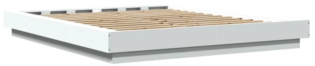 Estrutura cama c/ luzes LED 150x200 cm derivados madeira branco
