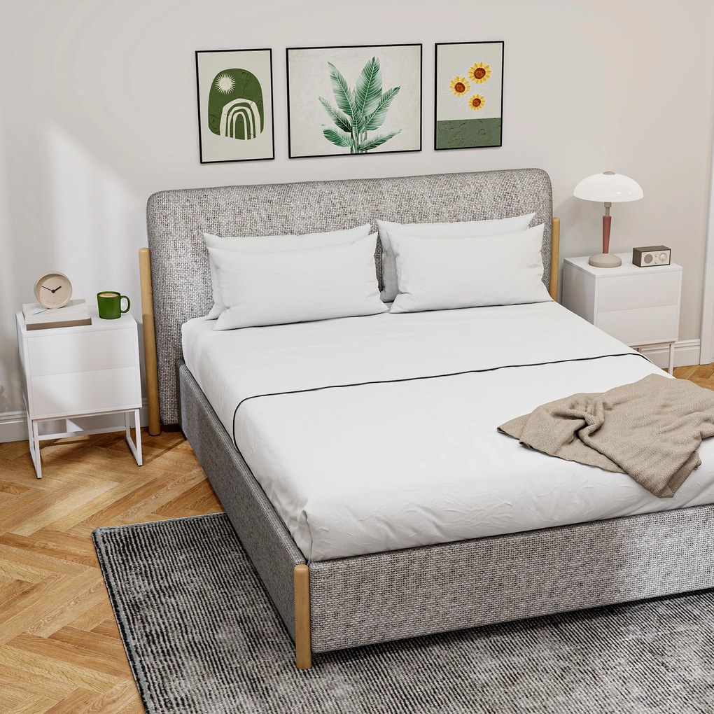 Conjunto de 2 Mesas de Cabeceira Estreitas Mesas de Cabeceira Quarto com 2 Gavetas Abertura por Pressão 40x30x55 cm Branco