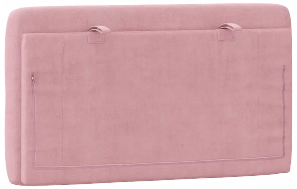 Almofadão de cabeceira 80 cm veludo rosa