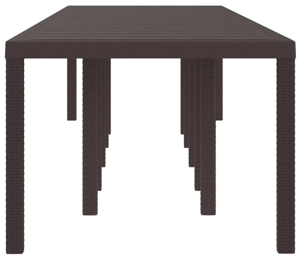 Mesa de Jardim vidaXL Castanha 350x100x73 cm Polirattan