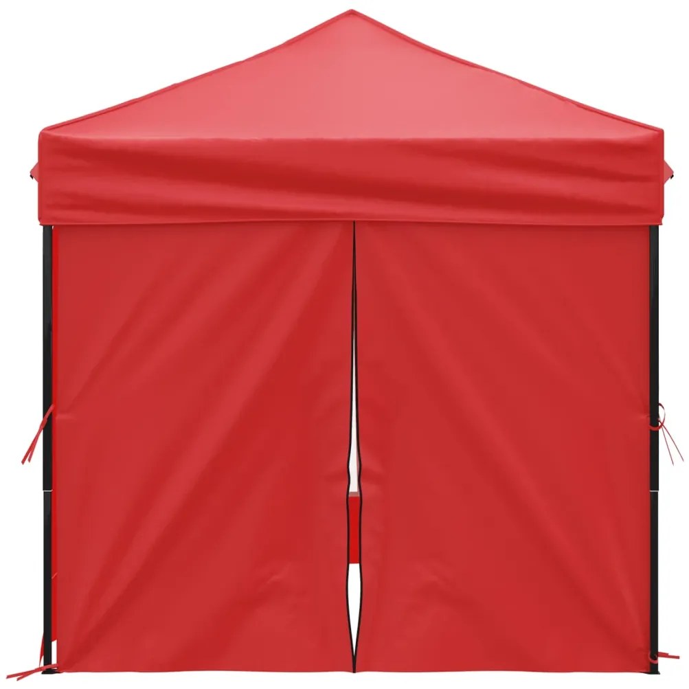 Tenda para festas dobrável com paredes laterais 2x2 m vermelho