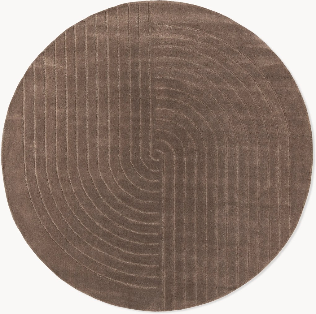 Tapete redondo em lã tecido à mão Mason