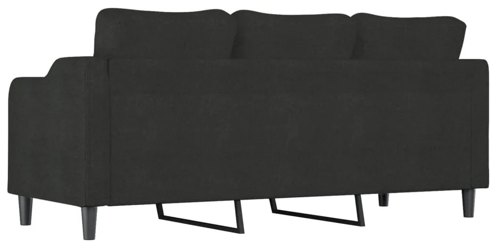 Sofá de 3 lugares tecido 180 cm preto