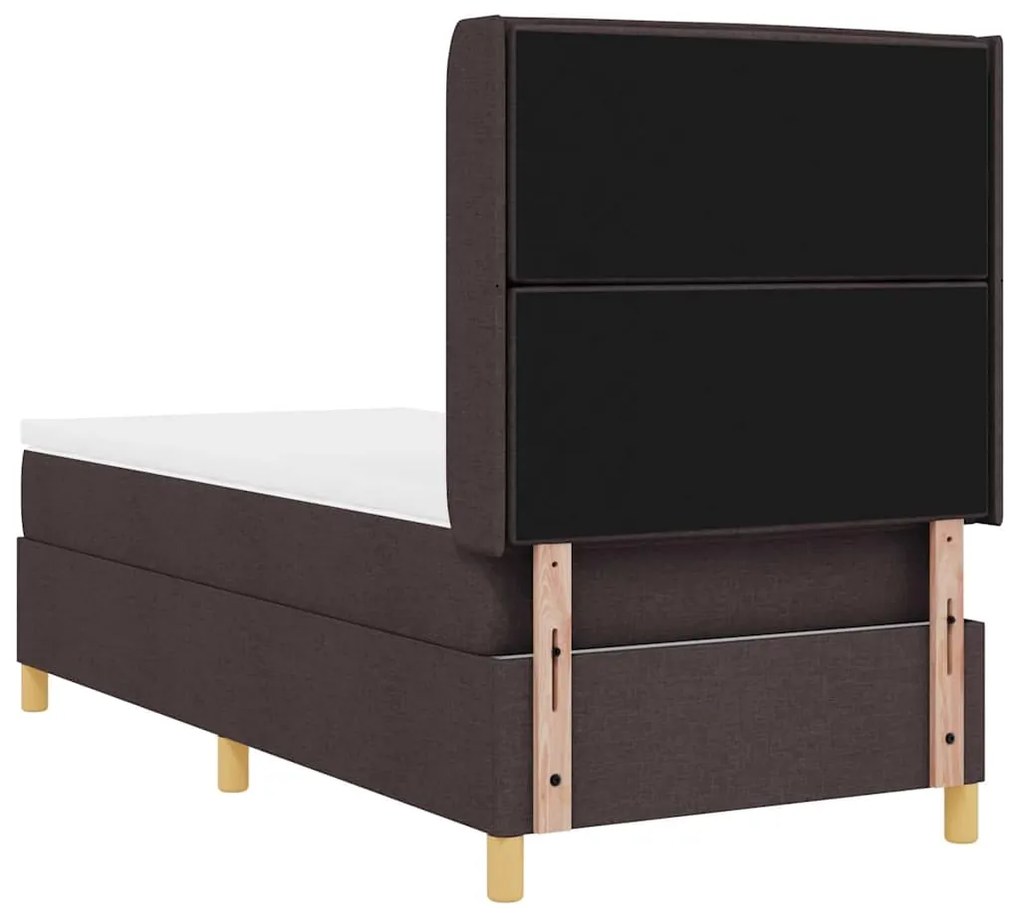Cama Box com Colchão Marrom Escuro 100x200 cm