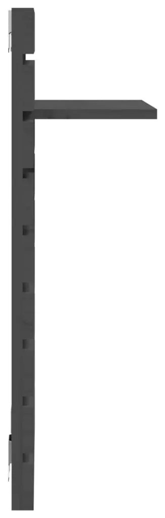 Prateleiras de montagem na parede 2 pcs pinho maciço cinza