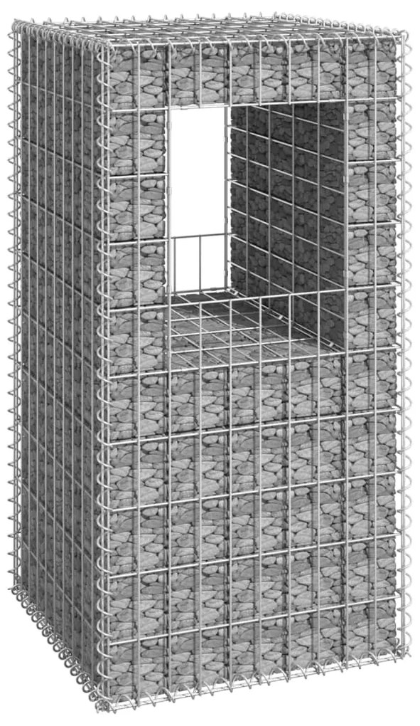 vidaXL Poste/cesto gabião 50x50x100 cm ferro