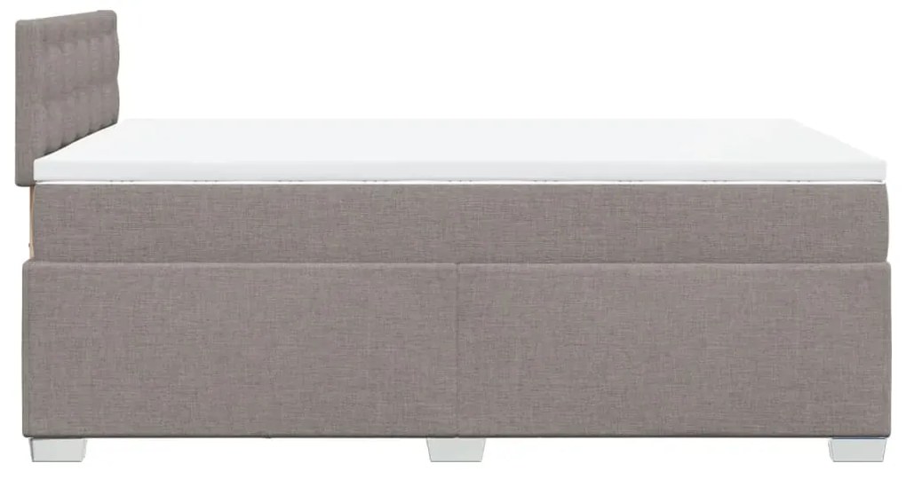 Cama boxspring c/ colchão 120x190cm tecido castanho-acinzentado