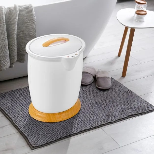 Aquecedor de toalhas 35,5 x 33 x 47 cm em forma de cubo Capacidade 20 L com suporte para fragrâncias Aquecedor portátil para spa com desligamento auto