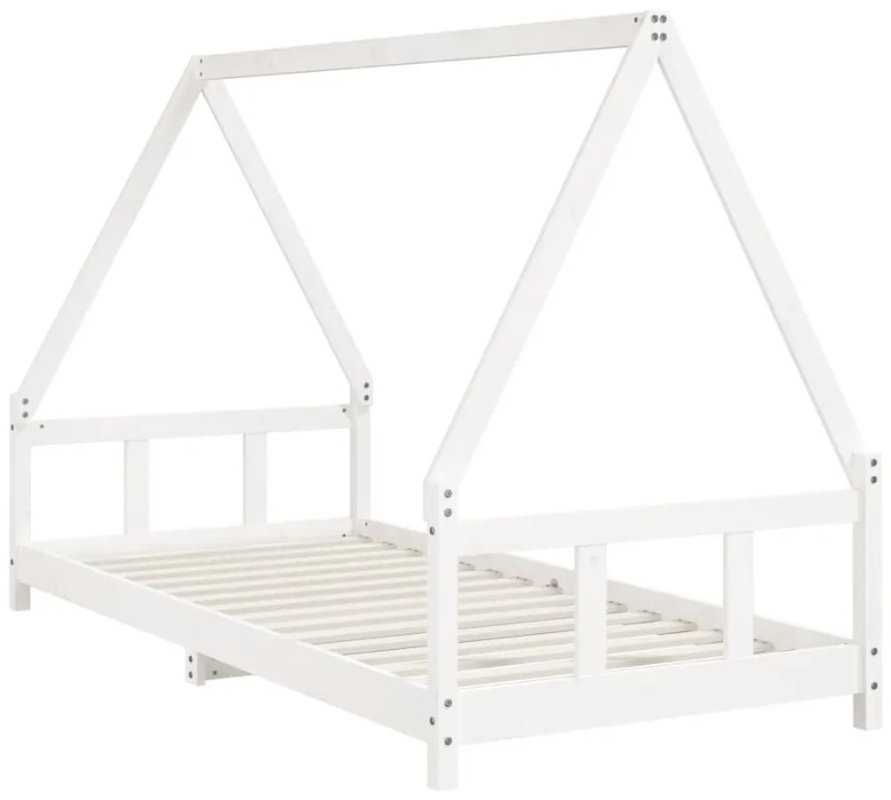 Estrutura de cama infantil 90x200 cm pinho maciço branco