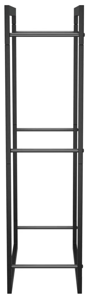 Suporte para lenha 50x28x94 cm aço preto mate