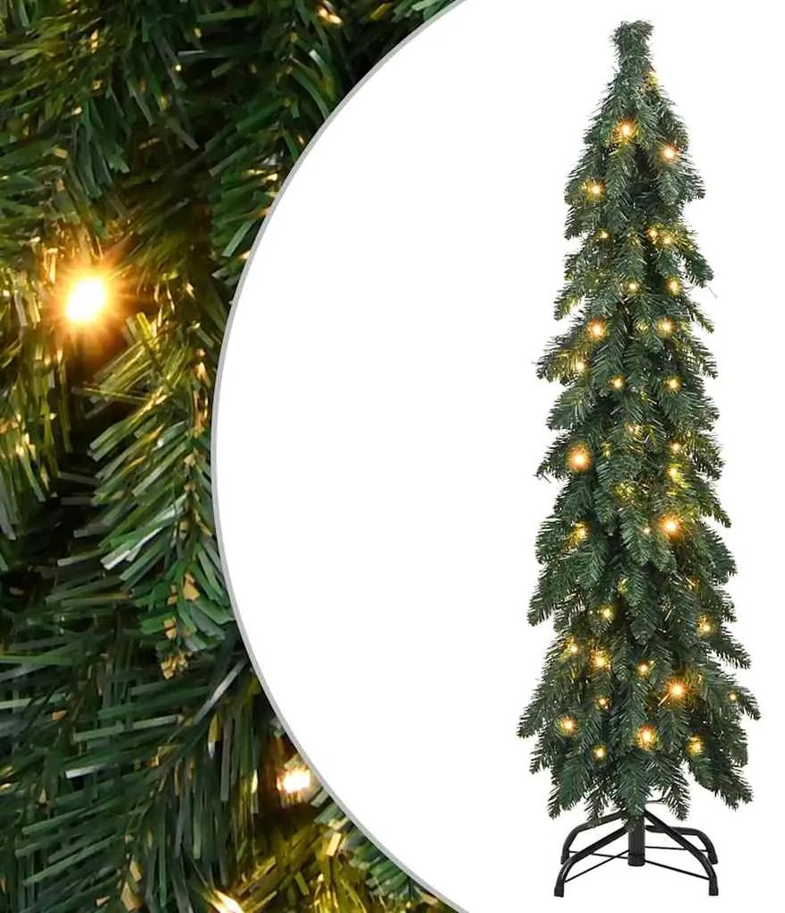 vidaXL Árvore de Natal artificial pré-iluminada + 60 luzes LED 120 cm