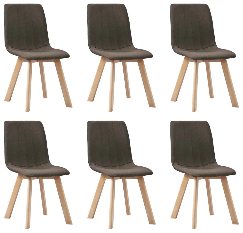vidaXL Cadeiras de jantar 6 pcs tecido castanho