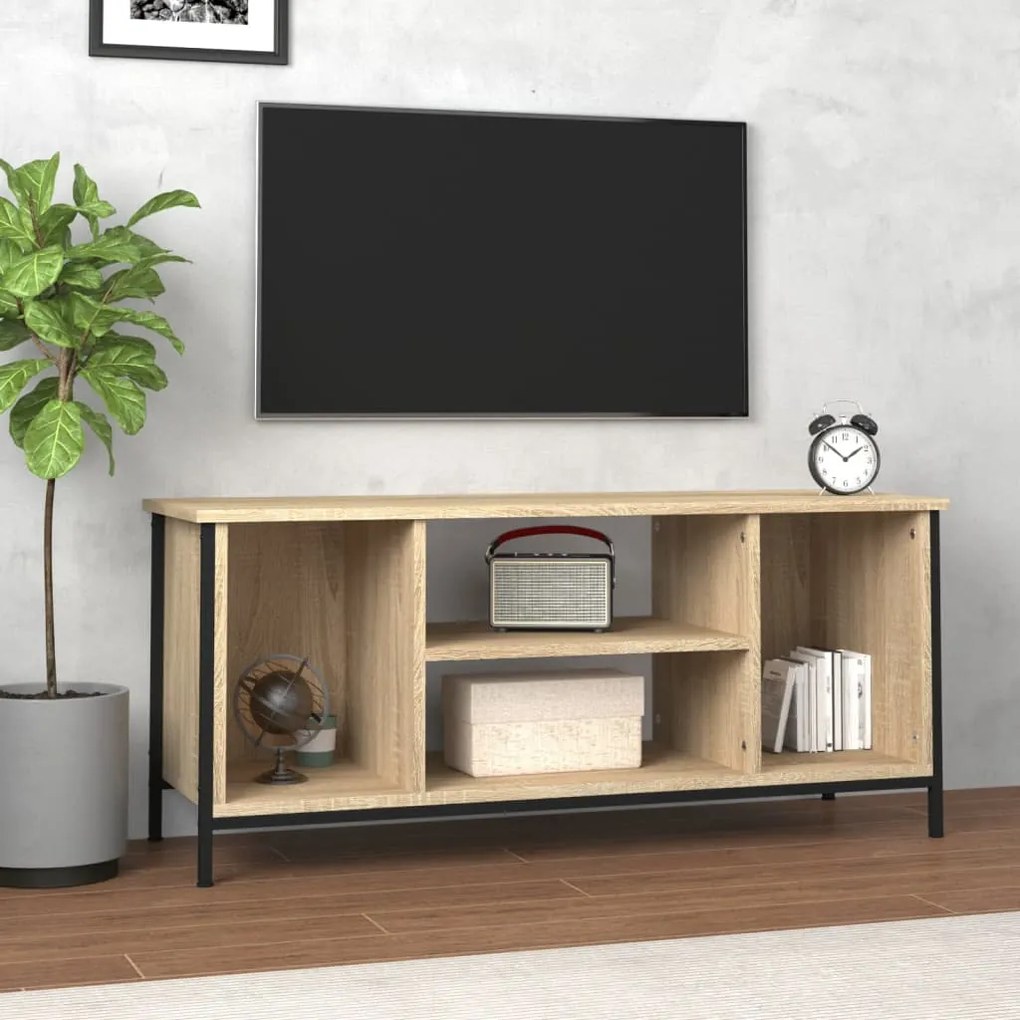 vidaXL Móvel p/ TV 102x35x45 cm madeira processada carvalho sonoma