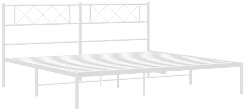 Estrutura de cama com cabeceira 200x200 cm metal branco