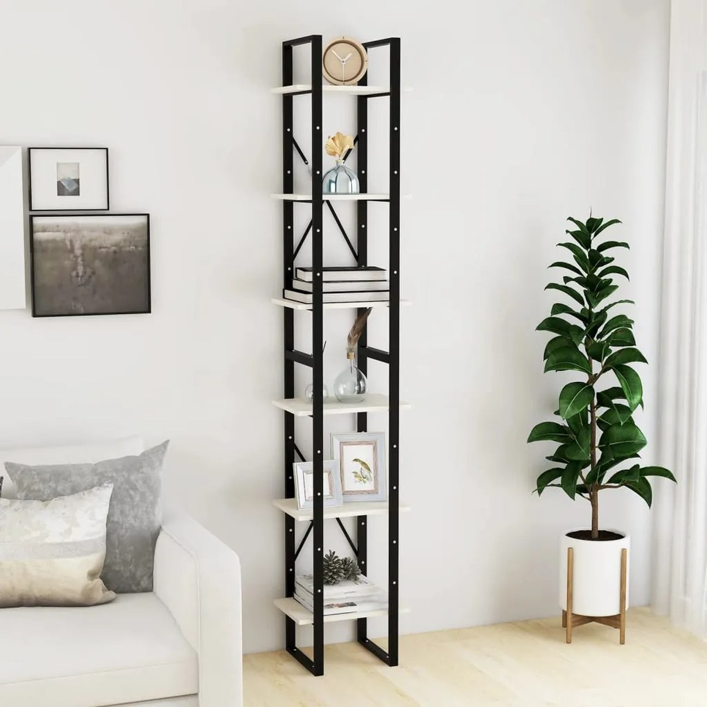 vidaXL Estante alta 40x30x210 cm madeira de pinho maciça branco