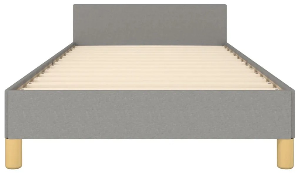 Estrutura de cama sem colchão 100x200 cm tecido cinzento-claro