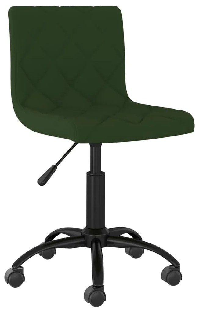 vidaXL Cadeira de escritório giratória veludo verde-escuro