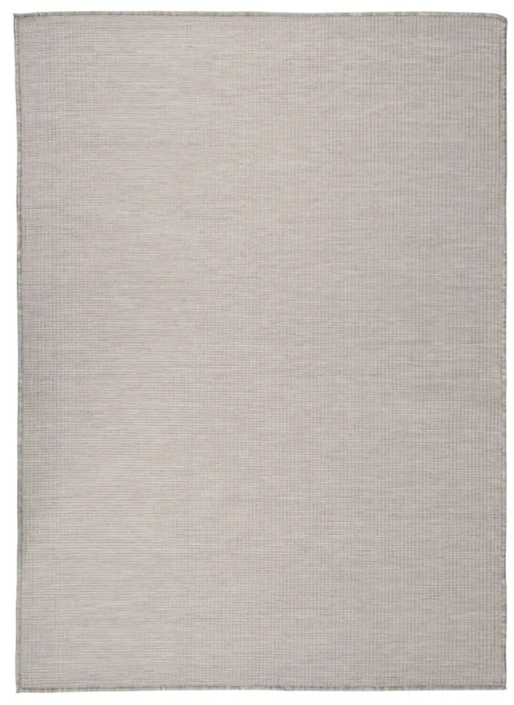 vidaXL Tapete de tecido plano p/ exterior 200x280 cm cinza-acastanhado