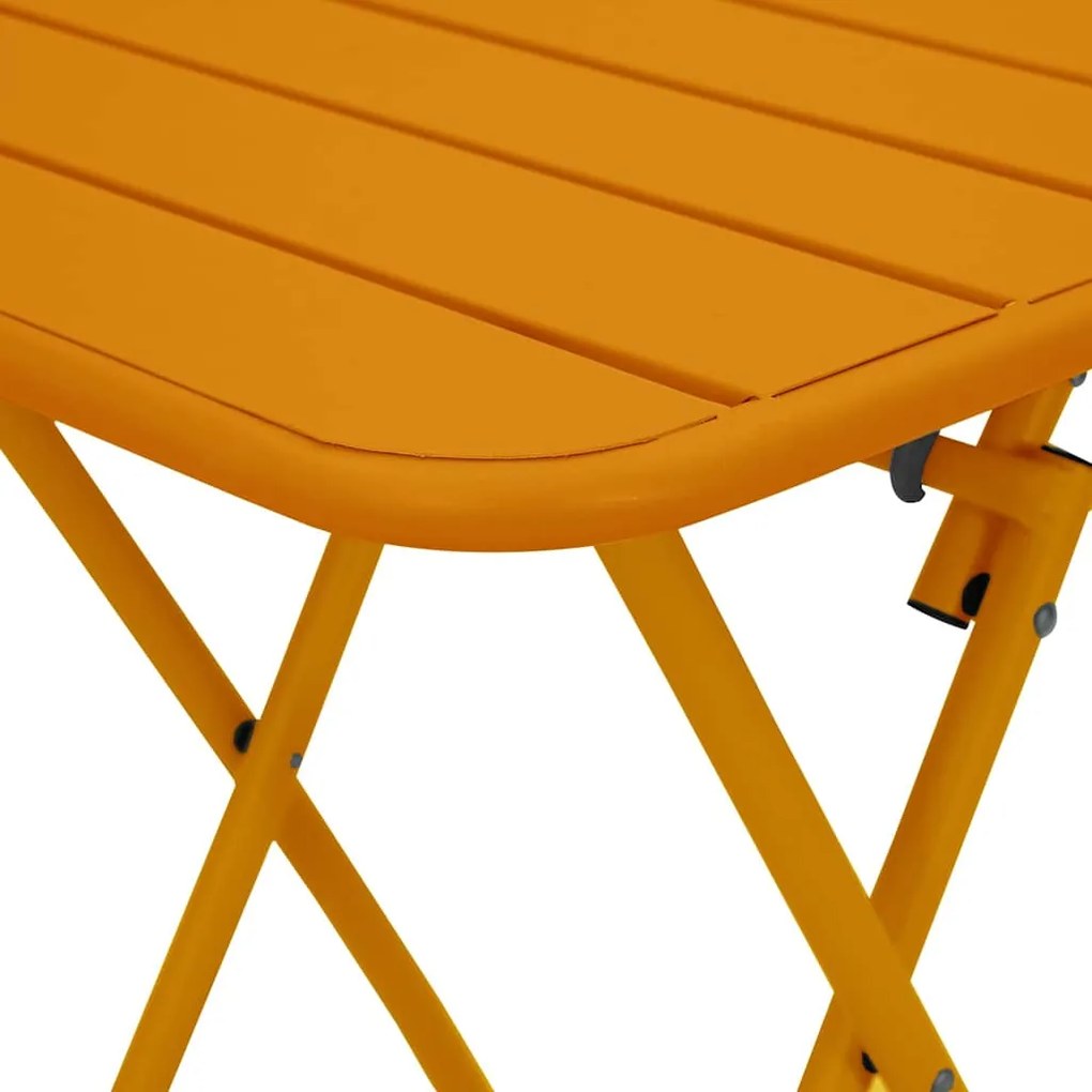 Mesa de Jardim Dobrável - Amarelo Mostarda - 55x55x73 cm - Aço