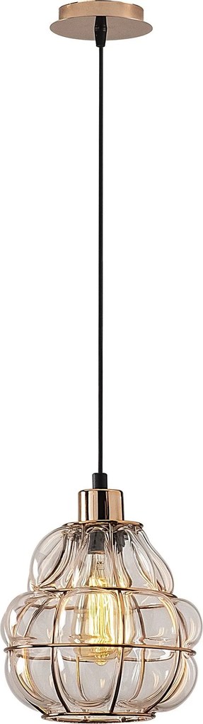 Candeeiro Suspenso Safderun – Cobre – Diâmetro 20 cm, Altura 111 cm