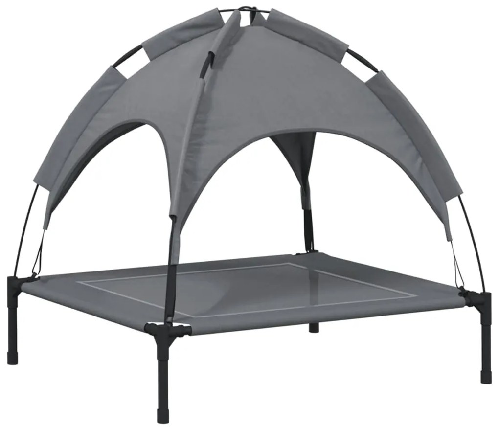 Cama para cães com toldo tecido oxford e aço antracite